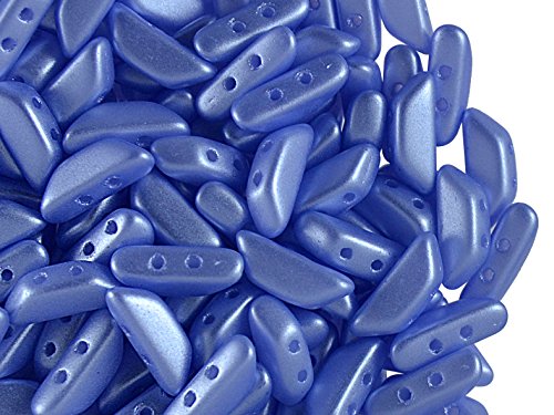 25pcs Tinos® par Puca® Bead - Tschechische gepresste Glasperlen in Form eines Trapezes 10x4 mm mit Zwei Löchern, Pastel Light Sapphire von Les Perles par Puca