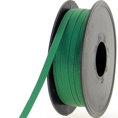 Doppelseitiges Satinband aus 100% Polyester für Hochzeiten, Geschenkverpackungen, Blumenarrangements, Kunsthandwerk, Kuchen, Schleifen, Verzierungen, 6 mm x 50 m, Grün von Les Petits Rubans