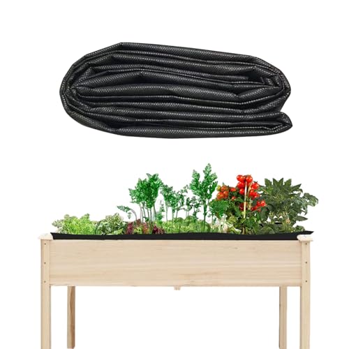 160*290 cm Unkrautvlies Gartenvlies, Vliesstoff Gartenbeet Einlage Hochbeet Pflanzgefäß Liner Unkrautfolie für Garten, Atmungsaktiv Wasserdicht Gartenbett Liner, für Hochbeete Im Freien, Schwarz (A) von Les-Theresa