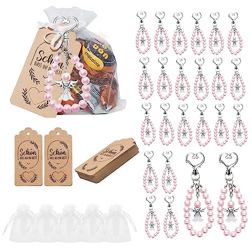Les-Theresa 24 Stück Rosa Schutzengel Anhänger, Schlüsselanhänger Gastgeschenk für Hochzeit Taufe Weihnachten Geburtstag, 24 Organza Beutel, 24 Hochzeit Kraftpapier Etiketten Les-Theresa 24 Stück Rosa Schutzengel Anhänger, Schlüsselanhänger Gastgeschenk für Hochzeit Taufe Weihnachten Geburtstag, 24 Organza Beutel, 24 Hochzeit Kraftpapier Etiketten von Les-Theresa