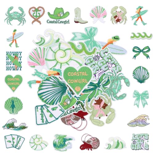 24 Stück Set Flicken zum Aufbügeln, Patches zum Aufbügeln Ozean Cartoon DIY Aufnäher zum Aufbügeln Bügelbilder für Textilien Aufbügel Patches, für Kleidung, Jacken, Jeans, Hüte, Schuhe (Grün) 24 Stück Set Flicken zum Aufbügeln, Patches zum Aufbügeln Ozean Cartoon DIY Aufnäher zum Aufbügeln Bügelbilder für Textilien Aufbügel Patches, für Kleidung, Jacken, Jeans, Hüte, Schuhe (Grün) von Les-Theresa