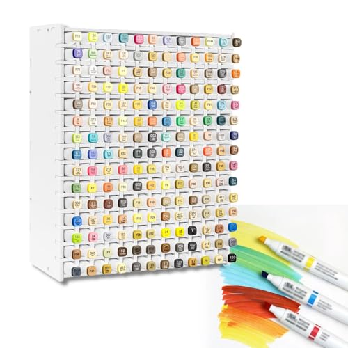 Marker Organizer, Marker Aufbewahrung Stifte Organizer Schreibtisch Stifte Regal Schreibtisch, Desktop Aufbewahrung für Marker, Stifte, Buntstifte Kunstpinsel, für Zuhause Büro Schule (180 Löcher) von Les-Theresa