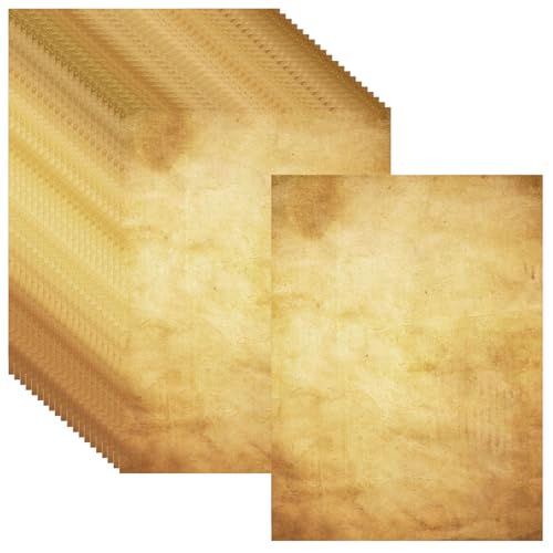 50 Blatt Vintage Briefpapier Pergamentpapier 100 g/m² verdickt A4 blanko Vintage Urkundenpapier für Zertifikat Handwerk Visitenkarten Antik strukturiert Doppelseitiger Druck 50 Blatt Vintage Briefpapier Pergamentpapier 100 g/m² verdickt A4 blanko Vintage Urkundenpapier für Zertifikat Handwerk Visitenkarten Antik strukturiert Doppelseitiger Druck von Leseogye
