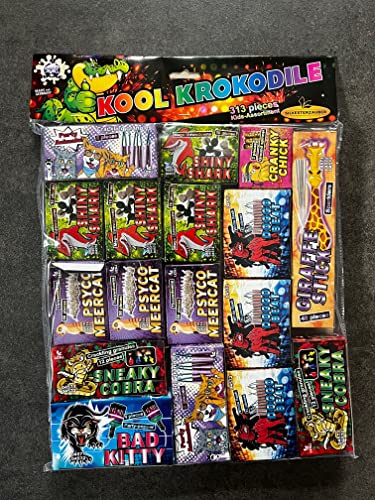 Lesli Kool Krokodile - 313 teilig - F1 Feuerwerk für Kindergeburtstag, Hochzeit, Party Lesli Kool Krokodile - 313 teilig - F1 Feuerwerk für Kindergeburtstag, Hochzeit, Party von Lesli Silvesterzauber