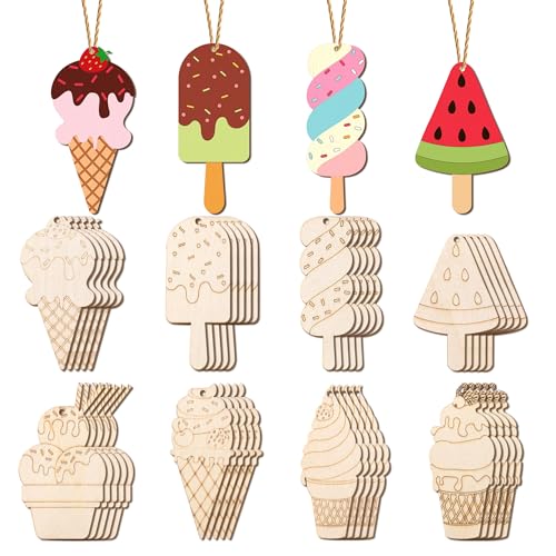 Lesnala 96 Stück unlackierte Sommer-Eiscreme-Holzscheiben, 8 Stile, Eiscreme-Holzausschnitte, Basteln, Großpackung, Holzhandwerk zum Bemalen, Blanko-Kits für Sommer, DIY, Malen, Basteln Lesnala 96 Stück unlackierte Sommer-Eiscreme-Holzscheiben, 8 Stile, Eiscreme-Holzausschnitte, Basteln, Großpackung, Holzhandwerk zum Bemalen, Blanko-Kits für Sommer, DIY, Malen, Basteln von Lesnala