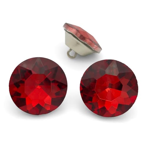 Let's Decorate 25 Stück 25 mm rote Diamant-Kristallglasknöpfe für Sofa Nähen Kopfteil Dekoration Kristallknöpfe Polster DIY Knöpfe (roter Knopf (BS)) von Let's Decorate