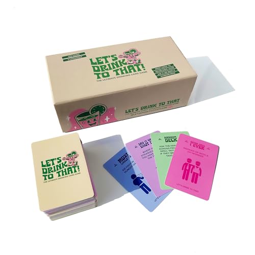 Let's Drink To That - Das ultimative Trinkkartenspiel | Trinkkartenspiel für Partys, Studenten, Junggesellenabschied + Junggesellinnenabschied | Kartenspiel für Uni Freshers | Hausparty-Spiel | von Let's Drink To That