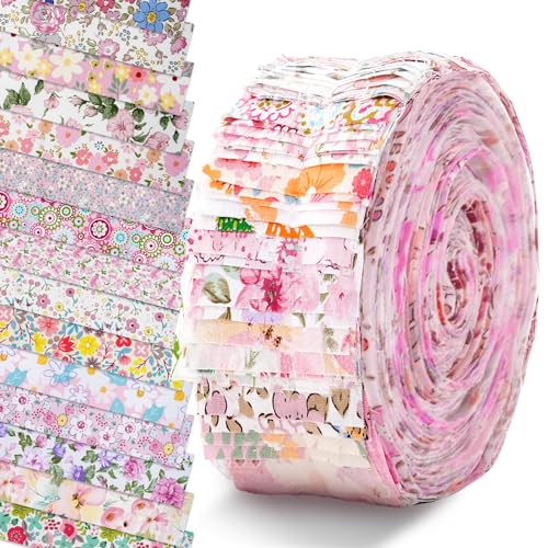 40 Stück Baumwoll-Stoffstreifen, mehrfarbige Streifen, mehrfarbiges Stoffpaket – vorgeschnittene Quiltstoffe mit Blumenmuster für DIY Patchwork und Nähen 40 Stück Baumwoll-Stoffstreifen, mehrfarbige Streifen, mehrfarbiges Stoffpaket – vorgeschnittene Quiltstoffe mit Blumenmuster für DIY Patchwork und Nähen von LetCart