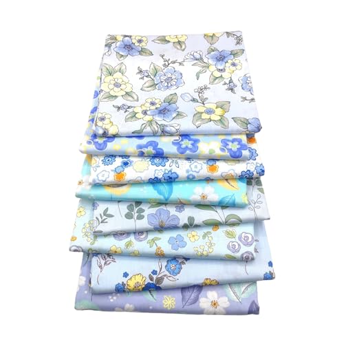 Baumwollstoff Patchworkstoffe, 8PCS 50 * 50CM Patchwork Stoff Paket, Multicolor Baumwollstoff Patchworkstoffe für Nähen, Scrapbooking & DIY Handwerk (Blau) von LetCart