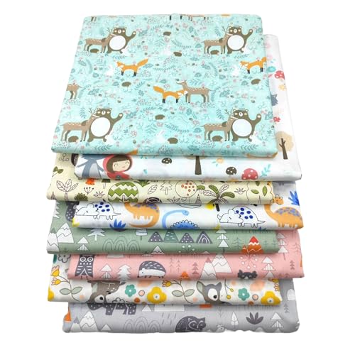 Baumwollstoff Patchworkstoffe, 8PCS 50 * 50CM Patchwork Stoff Paket, Multicolor Baumwollstoff Patchworkstoffe für Nähen, Scrapbooking & DIY Handwerk (Cartoon) von LetCart