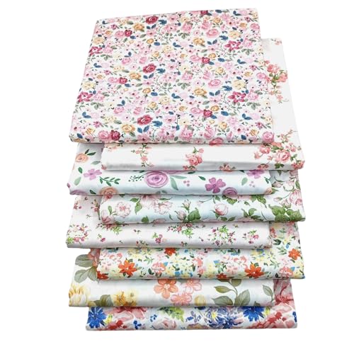 Baumwollstoff Patchworkstoffe, 8PCS 50 * 50CM Patchwork Stoff Paket, Multicolor Baumwollstoff Patchworkstoffe für Nähen, Scrapbooking & DIY Handwerk (Rosa) von LetCart