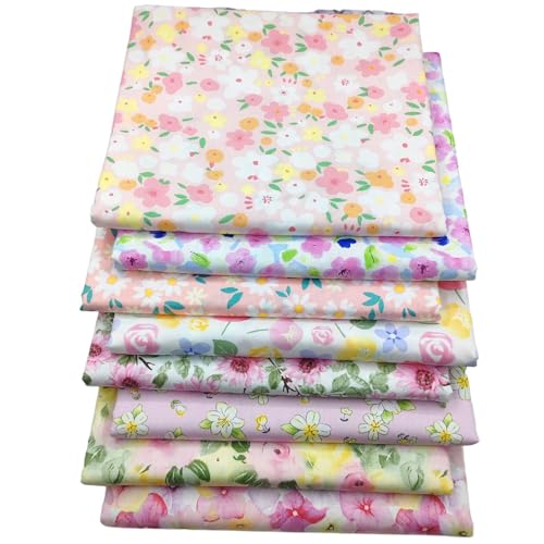 Baumwollstoff Patchworkstoffe, 8PCS 50 * 50CM Patchwork Stoff Paket, Multicolor DIY Patchwork-Nähstoffe für Nähen, Scrapbooking & Handwerk (Rosatöne) von LetCart