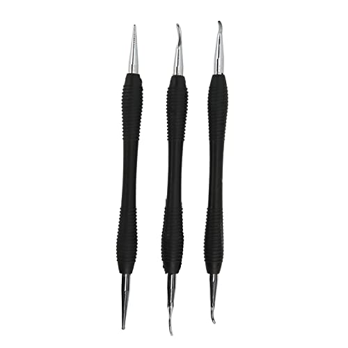 LetCart 3-teiliges Edelstahl Modellierwerkzeug, 14,5 14,8 15,2 cm, Metallschnitzwerkzeuge für Ledertexturen, Wachs und PMC-Modelliermasse, professionelles Lederbearbeitungs-Set von LetCart