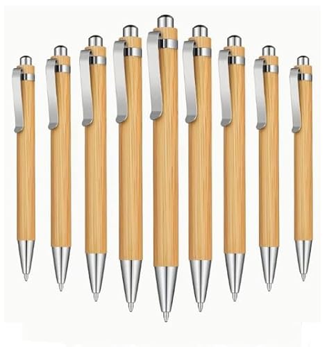 LetCart 30 Stück Bambus Kugelschreiber, Kugelschreiber Stift Set Bambus Kugelschreiber Stift BüRo- & Schul Bedarf Stifte für Schreiben, Journaling, Schule, Bürobedarf, Abschlussgeschenk von LetCart