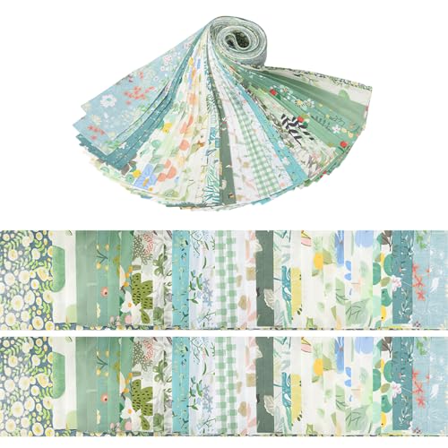 LetCart Baumwoll-Steppstoff mit Blumenmuster, 20 vorgeschnittene Stoffstreifen für Bastelarbeiten, Nähen, Puppenkleidung, Kissendekoration, Köpergrün, 6,2 x 50 cm, 2 Rollen pro Design, 40 Rollen LetCart Baumwoll-Steppstoff mit Blumenmuster, 20 vorgeschnittene Stoffstreifen für Bastelarbeiten, Nähen, Puppenkleidung, Kissendekoration, Köpergrün, 6,2 x 50 cm, 2 Rollen pro Design, 40 Rollen von LetCart