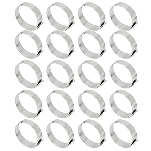 LetCart Verstellbare Ringrohlinge aus Edelstahl, verstellbare Ringrohlinge, 20 Stück, 8 mm, flache Ringsockel für DIY-Ringe und Schmuck von LetCart