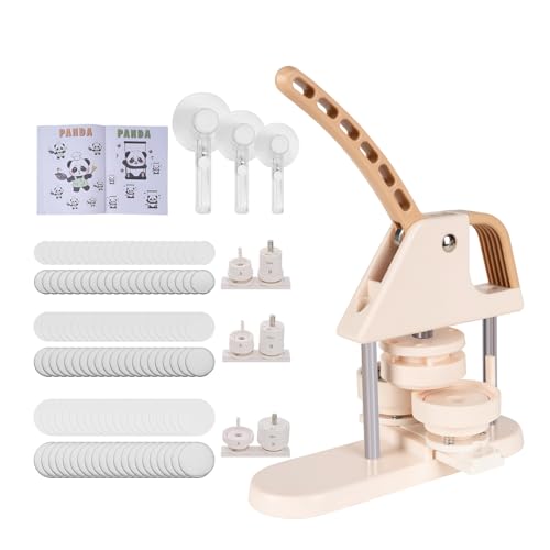 Button Maker Machine, 25+32+58mm DIY Pin Badge Maker Custom Badge Press Kit with 300pcs Button Parts for Gifts Pin Maker Button Maker Machine, 25+32+58mm DIY Pin Badge Maker Custom Badge Press Kit with 300pcs Button Parts for Gifts Pin Maker von LetCartMaker
