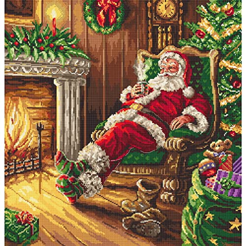 Kreuzstich Set Weihnachtsmann beim Ausruhen Zählmuster Kreuzstich Set Weihnachtsmann beim Ausruhen Zählmuster von Letistitch