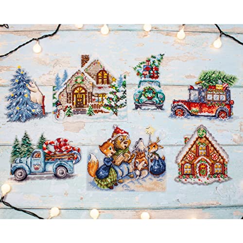 Kreuzstich Set Weihnachtsornamente-Kit Nr. 3, Set mit 7 Stk Zählmuster von Letistitch