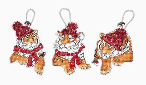 Kreuzstich Set Weihnachtstiger Aufhänger Set von 3 Zählmuster Kreuzstich Set Weihnachtstiger Aufhänger Set von 3 Zählmuster von Letistitch