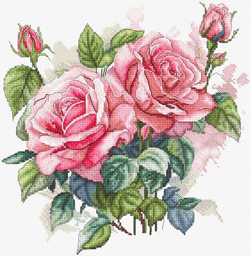 Kreuzstich Stickpackung Rosa Blüte, Zählmuster Kreuzstich Stickpackung Rosa Blüte, Zählmuster von Letistitch
