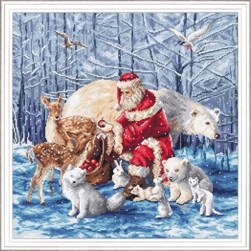 Kreuzstich Stickpackung Weihnachtsmann und Freunde Zählmuster Kreuzstich Stickpackung Weihnachtsmann und Freunde Zählmuster von Letistitch