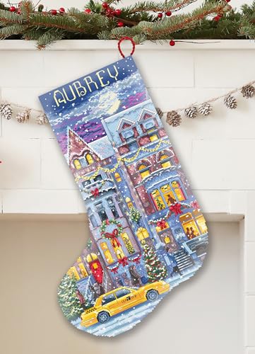 Kreuzstich Stickpackung Winterliches Stadthaus Weihnachtsstrumpf Zählmuster Kreuzstich Stickpackung Winterliches Stadthaus Weihnachtsstrumpf Zählmuster von Letistitch