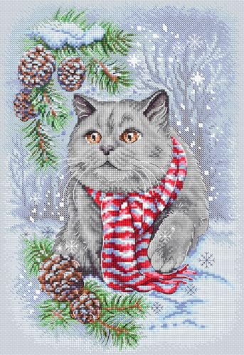 Kreuzstich Stickpackung Winterkatze Zählmuster Kreuzstich Stickpackung Winterkatze Zählmuster von Letistitch