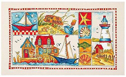 Letistitch Kreuzstich Set Am Strand Zählmuster, 30x17cm von Letistitch