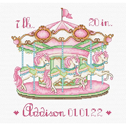Kreuzstich Set Baby-Karussell-Mädchen Zählmuster Kreuzstich Set Baby-Karussell-Mädchen Zählmuster von Letistitch