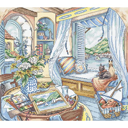 Letistitch Kreuzstich Set Fensterplatz Zählmuster, 33x29cm Letistitch Kreuzstich Set Fensterplatz Zählmuster, 33x29cm von Letistitch