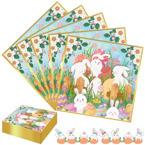 Lets Joy 100 Stück Ostern Servietten, 33 x 33cm Servietten Hase, Servietten Tischdeko, Ostereier Servietten, Osterhase Party Tischdeko, Servietten Hase Ostern Kindergeburtstag Lets Joy 100 Stück Ostern Servietten, 33 x 33cm Servietten Hase, Servietten Tischdeko, Ostereier Servietten, Osterhase Party Tischdeko, Servietten Hase Ostern Kindergeburtstag von Lets Joy