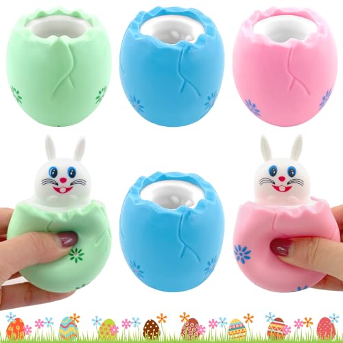 Lets Joy 6 Anti Stress Bälle Ostern, Anti Stress Bälle Kaninchen, Anti Stress Bälle, Kreatives Dekompression Spielzeug, Stress Relief Spielzeug, Ostern Kinder Party Toy Mitgebsel von Lets Joy
