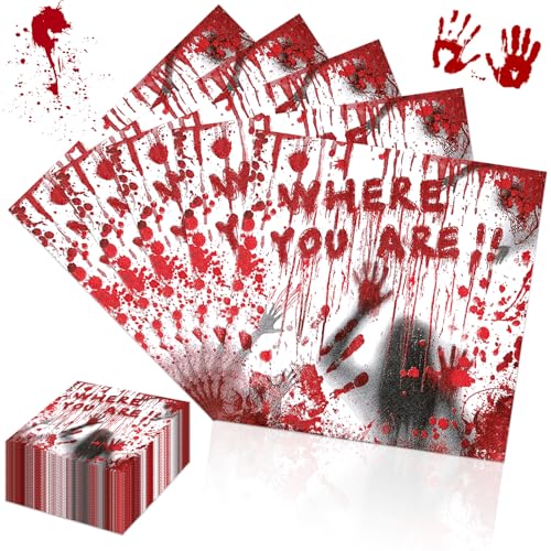 Lets Joy Halloween Servietten, 100 Stück Papierservietten, Horror Servietten, Halloweenmotiv Servietten, Party Zubehör, Halloween Party Tischdekoration 33 x 33 cm Lets Joy Halloween Servietten, 100 Stück Papierservietten, Horror Servietten, Halloweenmotiv Servietten, Party Zubehör, Halloween Party Tischdekoration 33 x 33 cm von Lets Joy