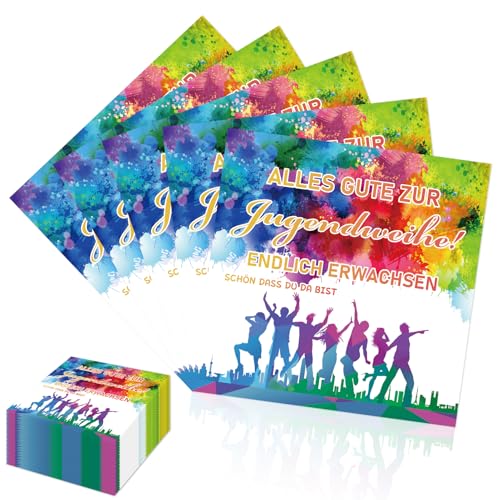 Lets Joy Jugendweihe Servietten, 100 Stück Papierservietten, Alles Gute zur Jugendweihe Servietten, Tischdeko Endlich Erwachsen Party Dekoration 33x33cm Lets Joy Jugendweihe Servietten, 100 Stück Papierservietten, Alles Gute zur Jugendweihe Servietten, Tischdeko Endlich Erwachsen Party Dekoration 33x33cm von Lets Joy