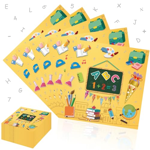 Lets Joy Servietten Schulanfang 2025, 100 Teile Servietten Einschulung Schulanfang, Servietten Erster Schultag, Schulanfang Bunt Servietten, Schulanfang Party Deko für Junge Mädchen 33 x 33cm Lets Joy Servietten Schulanfang 2025, 100 Teile Servietten Einschulung Schulanfang, Servietten Erster Schultag, Schulanfang Bunt Servietten, Schulanfang Party Deko für Junge Mädchen 33 x 33cm von Lets Joy