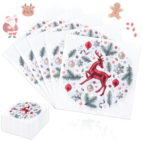 Lets Joy Servietten Weihnachten,100 Stück Papierservietten, Weihnachtshirsch Servietten, Party Tischdeko, Weihnachten Tischdeko Neujahr Geburtstag Gartenfeste 33x33cm Lets Joy Servietten Weihnachten,100 Stück Papierservietten, Weihnachtshirsch Servietten, Party Tischdeko, Weihnachten Tischdeko Neujahr Geburtstag Gartenfeste 33x33cm von Lets Joy