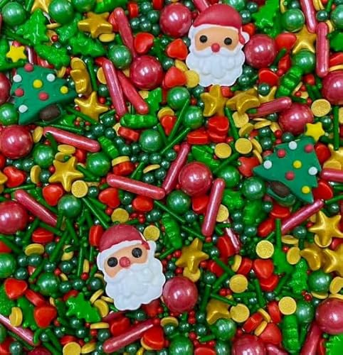 Lets Joy Weihnachten Tortendeko, 100g Weihnachten Birthday Cupcake Toppers Kuchendekoration, Weihnachtsbaum Rentiere Muster Deko, Party Cupcake Deko von Lets Joy