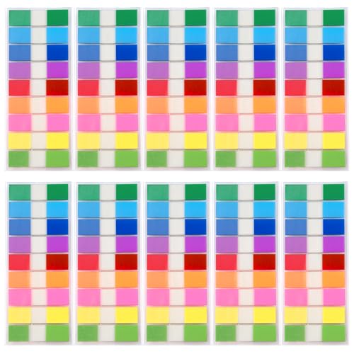 Leucasa 1800 Stück Haftstreifen 9 Farben Haftnotizen Sticky Notes Page Marker für Lesen, Schreiben, Studieren, Büro, Schule Planer Memo von Leucasa