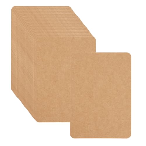 Leucasa 60 Stück A6 Kraftpapier Karten 10.5X14.8CM Postkarten Blanko 300g/m²Druckbar Karteikarten A6 Blanko für DIY Kreative,Hochzeitseinladungen,Dankeskarten（Braun） von Leucasa