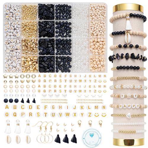 Leuyuee Natürliche Amazonit Perlen Edelstein Perlen Perlen Set Zum Auffädeln 1679 Stück Glasperlen Kit Perlenset Beads für DIY Schmuck Halskette Ohrringe Kette für Kinder Erwachsene (violett) von Leuyuee