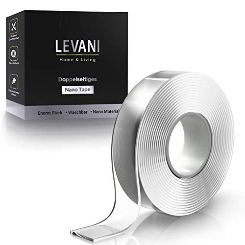 Doppelseitiges Klebeband Extra Stark [3M] - Verschiedene Breiten - Klebeband Doppelseitig Stark aus standfestem Montageschaum, Montageband (nano tape) von Levani