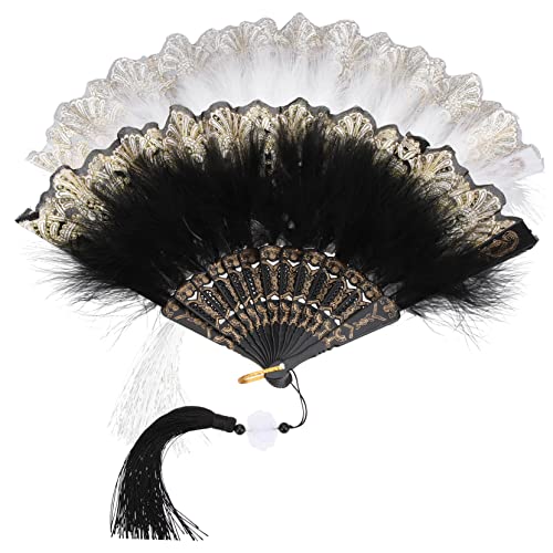 Levemolo 2 Stück Faltbare Handfächer aus Feder Retro Stil Handfächer Damen Hochzeit Fächer für Tanz Fotografie und Party Geschenkidee für Braut und Gäste Eleganter Chinesischer Federfächer Levemolo 2 Stück Faltbare Handfächer aus Feder Retro Stil Handfächer Damen Hochzeit Fächer für Tanz Fotografie und Party Geschenkidee für Braut und Gäste Eleganter Chinesischer Federfächer von Levemolo