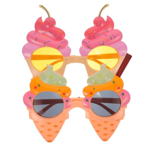 Levemolo 2 Stück Hawaii Partybrille Eiscreme Design Lustige Sonnenbrillen für Strand Karneval Kostümfoto Requisiten Erwachsene Beach Party Zubehör von Levemolo