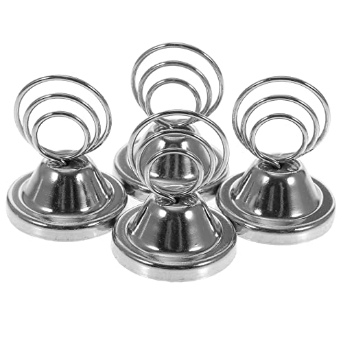 Levemolo 4 Stück Notizordner Memohalterständer Mini-staffelei Lebensmitteletiketten Für Partybuffets Tischschild Steht Halter Für Bilderclips Platzkarten Tischclips Bildhalter Silver Metall von Levemolo