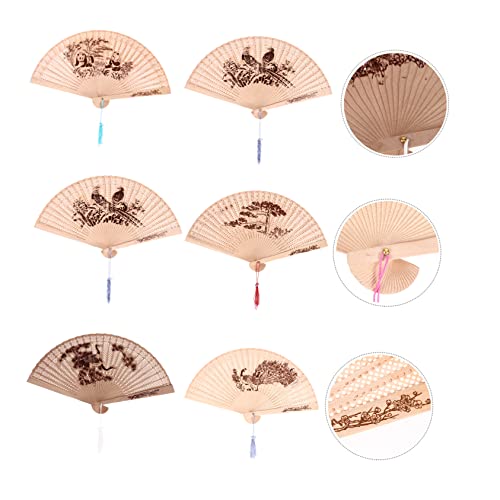 Levemolo 6 Stück Teiliges Vintage Chinesische Holzfächer mit Filigranen Ausschnitten Leicht und Kompakt für Hochzeiten Tanzaufführungen und Dekorative Zwecke Levemolo 6 Stück Teiliges Vintage Chinesische Holzfächer mit Filigranen Ausschnitten Leicht und Kompakt für Hochzeiten Tanzaufführungen und Dekorative Zwecke von Levemolo
