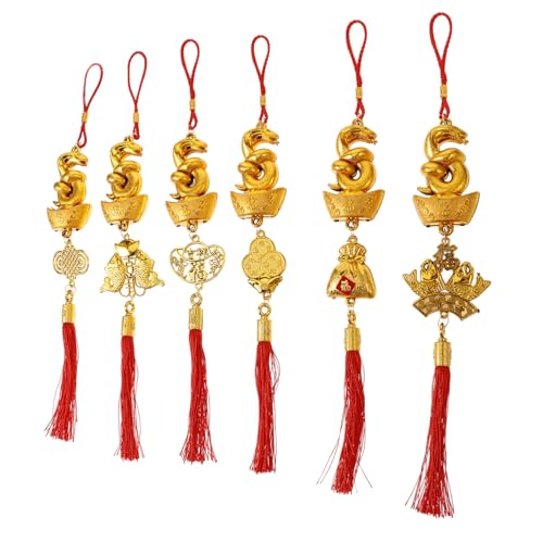 Levemolo 6 Stück Vergoldete Schlangenanhänger, Frühlingsfest, Hängende Dekoration, Dekorativer Anhänger, Neujahrsdekorationen, Frühlingsfestbedarf, Hängendes Ornament, Quastenornament, Levemolo 6 Stück Vergoldete Schlangenanhänger, Frühlingsfest, Hängende Dekoration, Dekorativer Anhänger, Neujahrsdekorationen, Frühlingsfestbedarf, Hängendes Ornament, Quastenornament, von Levemolo