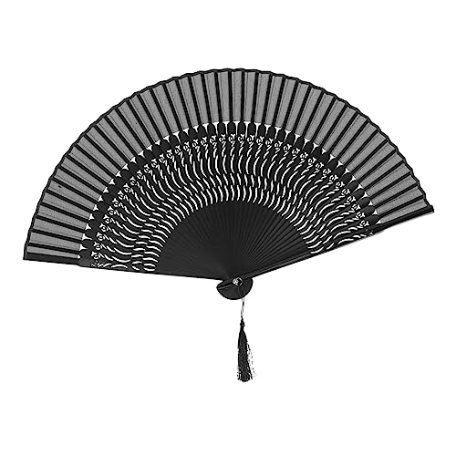 Levemolo Chinesischer Faltbarer Handfächer Schwarz mit Spitzenverzierung Leichter Tragbarer Tanzfächer für Bühnenperformance und Party Eleganter Damenklappfächer mit Kunstvollem Design Levemolo Chinesischer Faltbarer Handfächer Schwarz mit Spitzenverzierung Leichter Tragbarer Tanzfächer für Bühnenperformance und Party Eleganter Damenklappfächer mit Kunstvollem Design von Levemolo