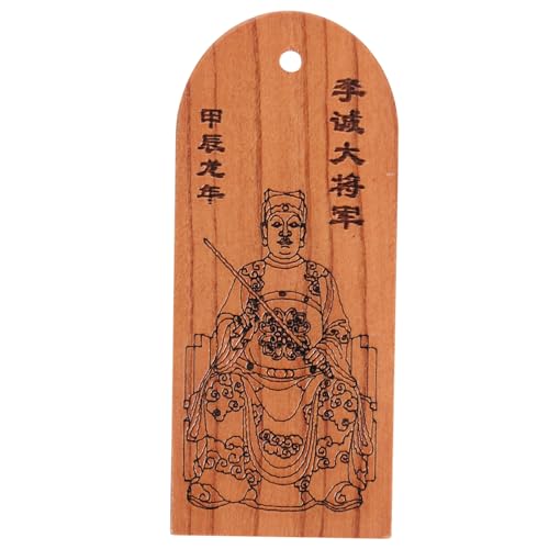 Levemolo General Li Chengs Anhänger, Chinesische Amulette, Holz Taisui Anhänger, Schlüsselanhänger Im Chinesischen Stil, Seil, Taschenanhänger, Chinesische Glücksbringer, Chinesischer von Levemolo
