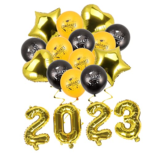 Levemolo Graduation Party Ballons mit Schwarzen Goldenen Sterne und Goldenen Herz Luftballons Dekoratives Abschlussfeier Zubehör für Innen und Außenbereich Festliche Abschlussdekoration Levemolo Graduation Party Ballons mit Schwarzen Goldenen Sterne und Goldenen Herz Luftballons Dekoratives Abschlussfeier Zubehör für Innen und Außenbereich Festliche Abschlussdekoration von Levemolo